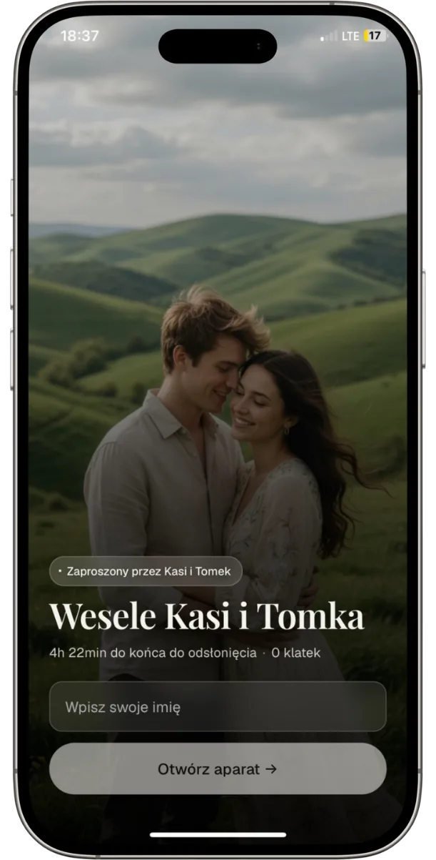 Welcome screen kadru — „Wesele Kasi i Tomka